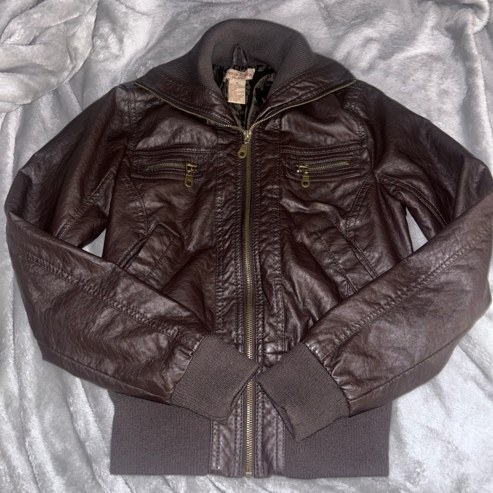 Paris Blues FauxLeather Jacket with Zipper Details